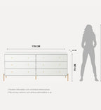 Cômoda 6 Gavetas Jasper 182 cm - Província