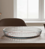 Assadeira De Vidro Canelada Redonda 1.6L  - Biona